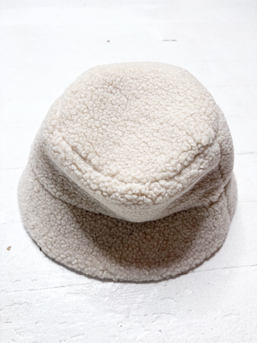 Anthropologie Sherpa Bucket Hat Ivory Beige OS EUC - Picture 3 of 6